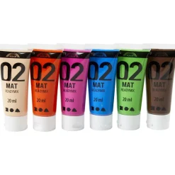 Akrylmaling Mat 20 Ml. - Kulort, 6 Stk