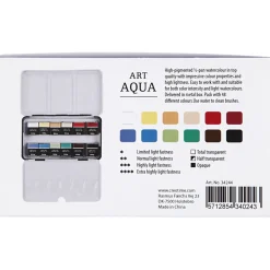 Akvarelfarver Art Aqua, 12 Farver