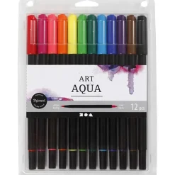 Akvareltusser M. Dobbeltspids, 12 Stk