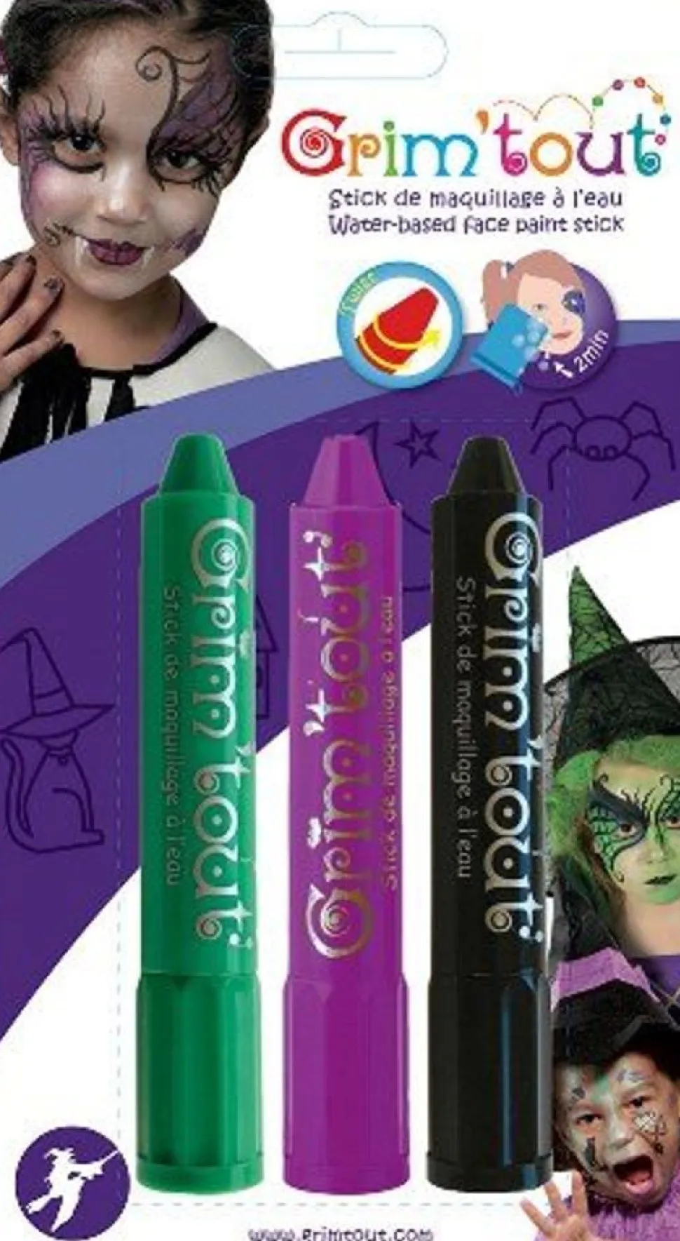 Ansigtsfarve - Farvestifter 3 Stk.