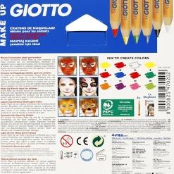 Ansigtsfarve - Sminkeblyanter, Basisfarver 6 Stk