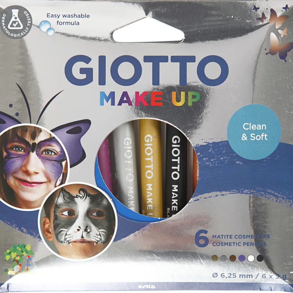 Ansigtsfarve - Sminkeblyanter, Metallic 6 Stk