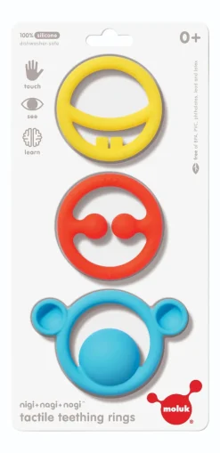 Bideringe I Silikone - Basisfarver, 3 Stk.