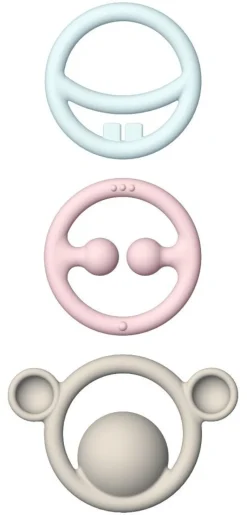 Bideringe I Silikone - Pastelfarver, 3 Stk.