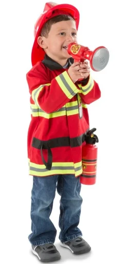 Brandmandssaet Inkl. Hjelm, Str. 3-6 Ar