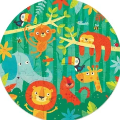 Cirkelpuslespil M. 28 Brikker - Jungledyr