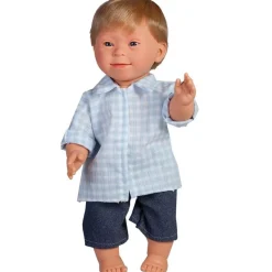 Dukke M. Downs Syndrom - Dreng, Blond Har, 40 Cm