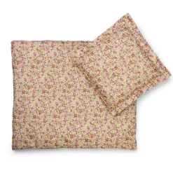 Dukke Sengesaet - Pastel Blomst, 40 Cm