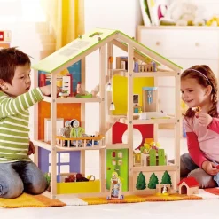 Dukkehus - Inkl. Mobelsaet Til 4 Vaerelser