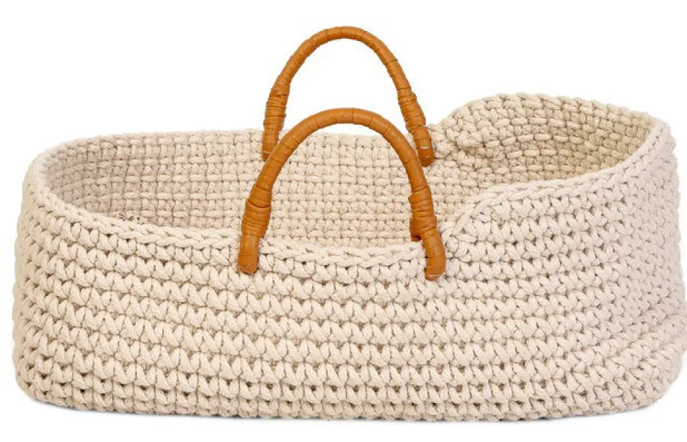 Dukkelift Strikket Kurv - Til Dukke 30 Cm
