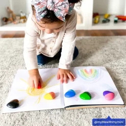 Farvekridt - Hjerter, 6 Stk