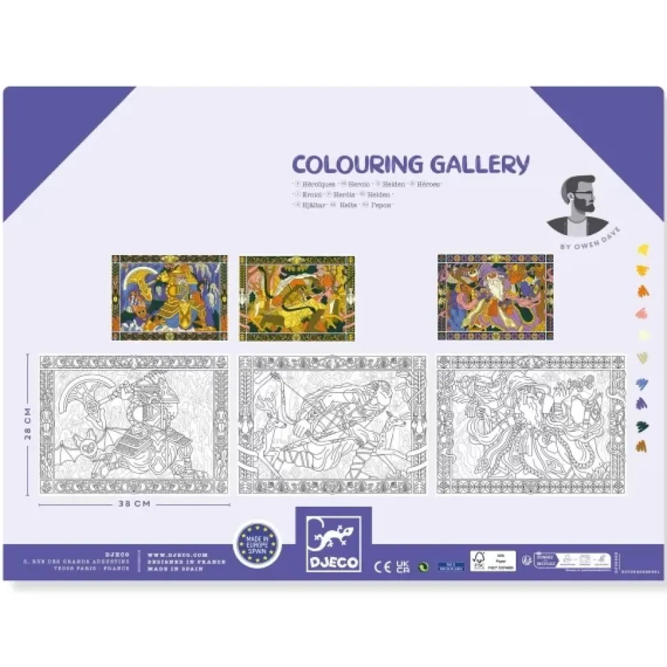 Farvelaegningsplakater - Helte, 3 Stk