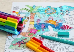 Farvelaegningsrulle 30 Cm X 3,2 M. (Jungle + Hav)