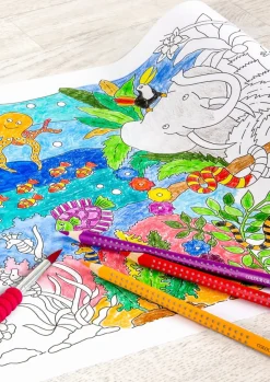 Farvelaegningsrulle 30 Cm X 3,2 M. (Jungle + Hav)