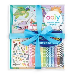 Gavepakke M. Malebog, Farvekridt + Klistermaerker