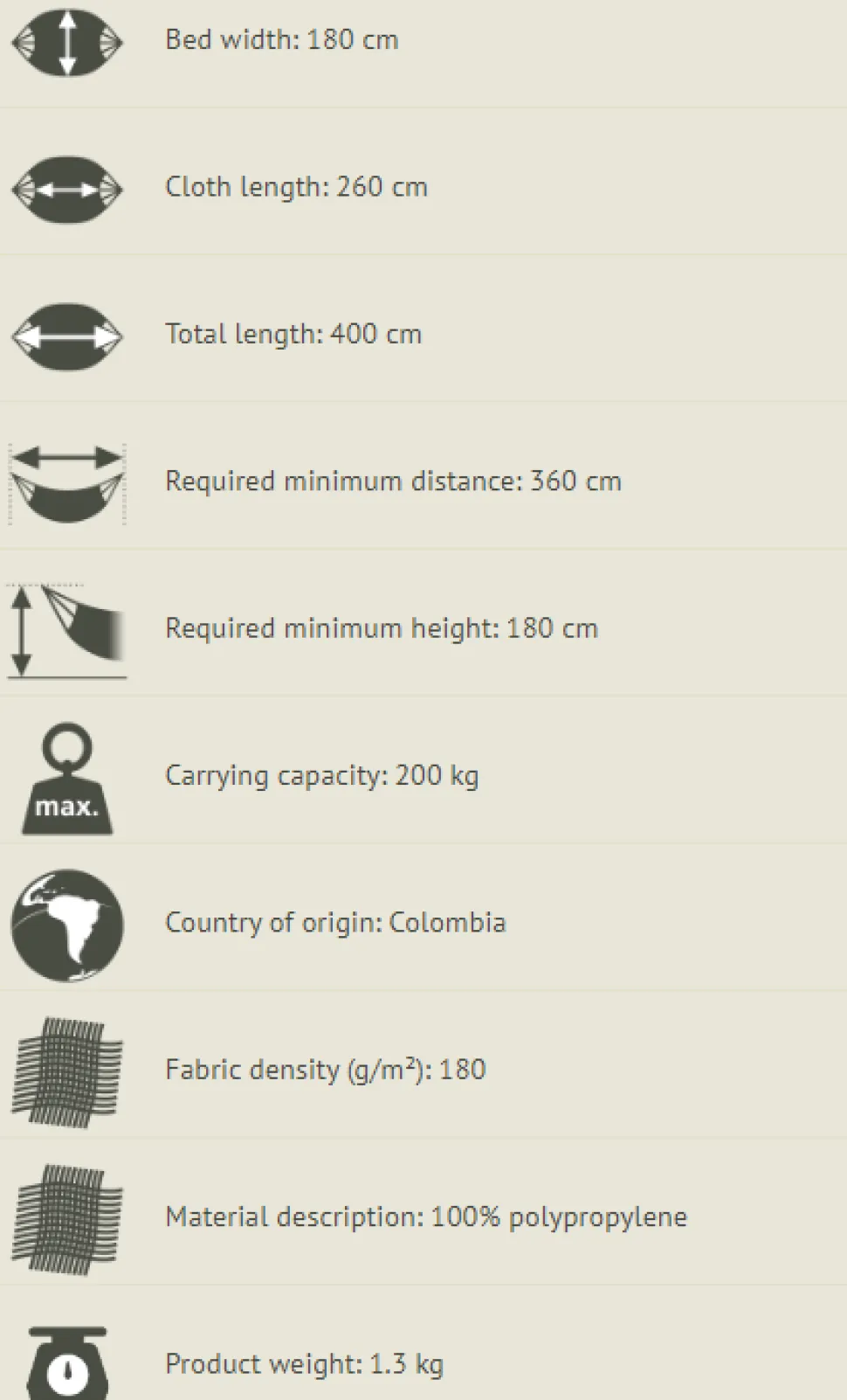 Haengekoje Kingsize Outdoor - Lime