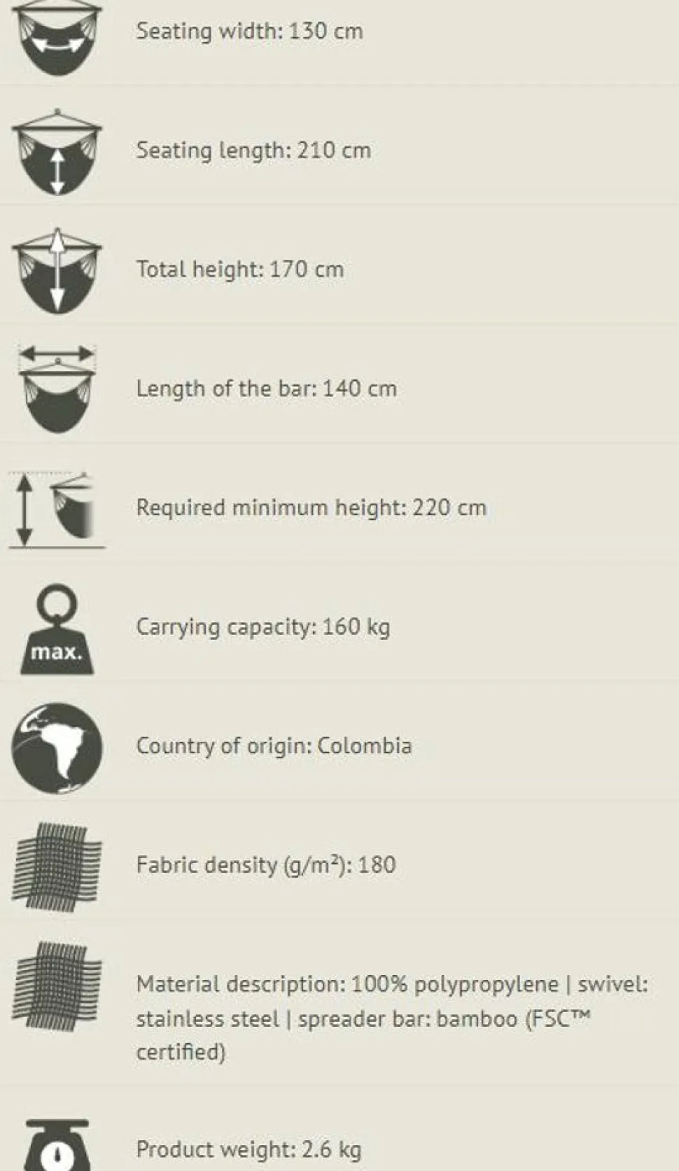 Haengekojestol Kingsize Outdoor - Lime