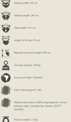 Haengekojestol Single Outdoor - Lime