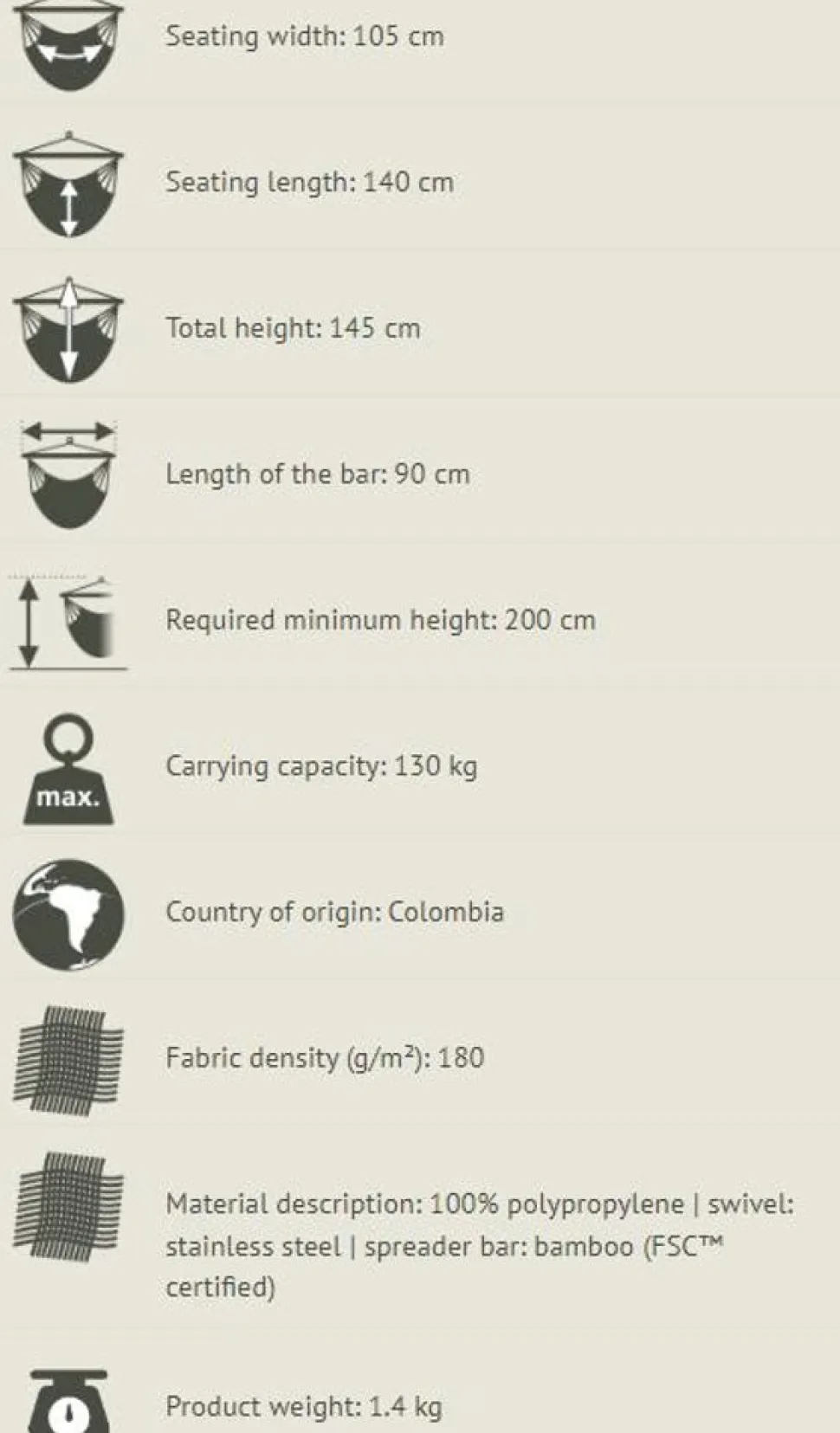 Haengekojestol Single Outdoor - Toucan