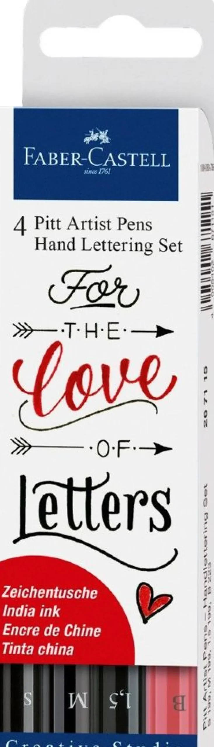 Hand Lettering, Pitt Artist Pen, 4 Stk