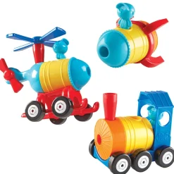 3-I-1 Byggesæt - Raket, Tog & Helikopter