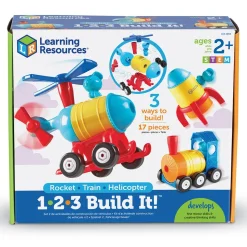 3-I-1 Byggesæt - Raket, Tog & Helikopter