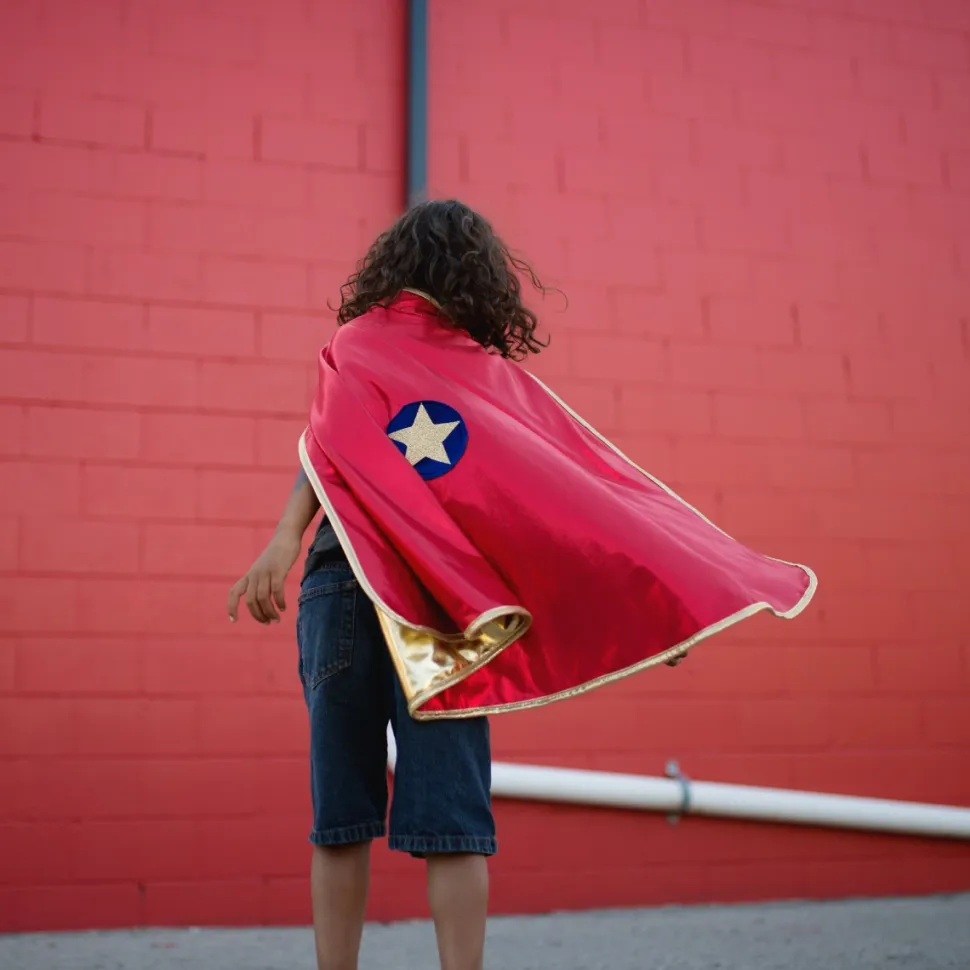 2-I-1 Kappe - Guld/Rod, Str. 5-6 Ar