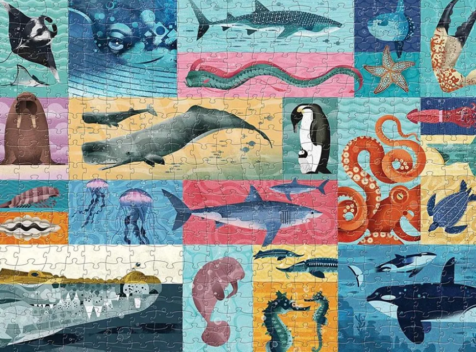 2-I-1 Puslespil M. 500 Brikker - Havets Kaemper