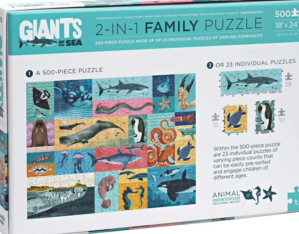 2-I-1 Puslespil M. 500 Brikker - Havets Kaemper