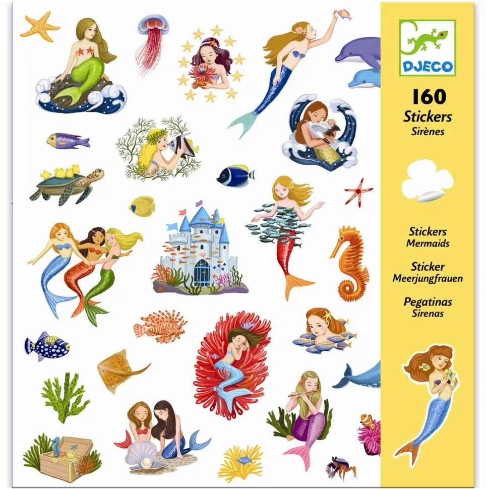 Klistermaerker - Havfruer, 160 Stk