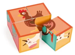 Klodspuslespil I Karton, 4 Klodser - Bondegardsdyr