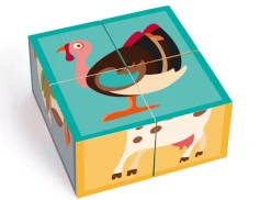 Klodspuslespil I Karton, 4 Klodser - Bondegardsdyr