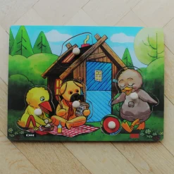 Knoppuslespil M. 5 Brk - Bamse, Kylling & Aelling