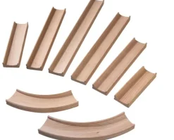 Kullerbu Tilbehør - Skinnesaet Lige + Bue, 8 Stk