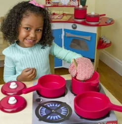 Legekøkken Tilbehør - Grydesaet I Trae Med Tilbehør