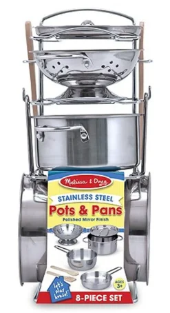 Legekøkken Tilbehør - Grydesaet I Rustfrit Stal