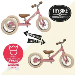 Lobecykel - Trybike Med To Hjul, Rosa