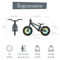 Lobecykel Bmxie Glow - Antracit (2-5 Ar)