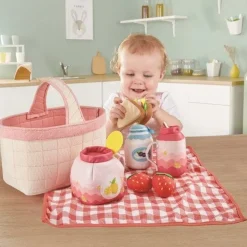 Picnickurv I Stof, 14 Dele