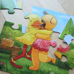 Puslespil 6 + 9 Brikker - Bamse, Kylling & Aelling