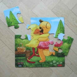 Puslespil 6 + 9 Brikker - Bamse, Kylling & Aelling