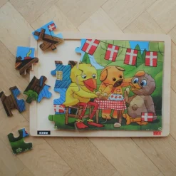 Puslespil M. 24 Brikker - Bamse, Kylling & Aelling