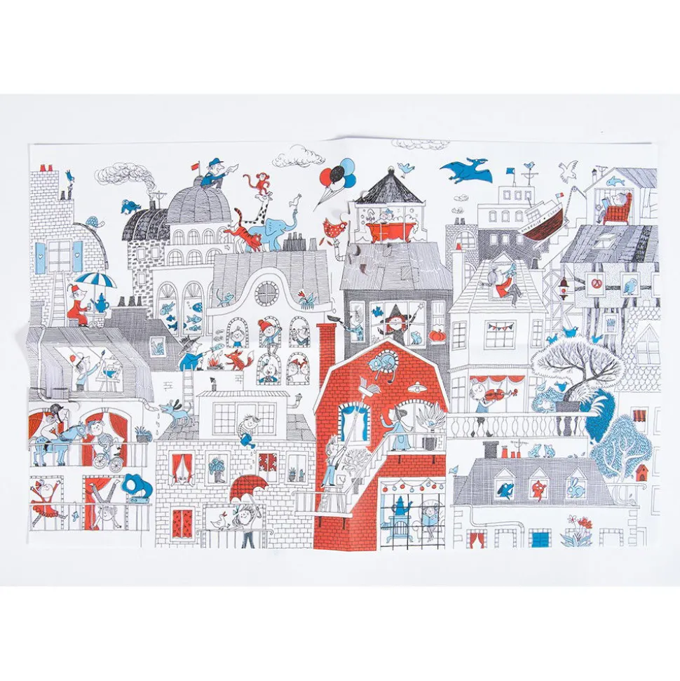 Puslespil M. 208 Brikker - I Byen