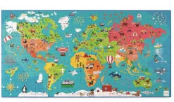 Puslespil Til Gulv - Verdenskort, 150 Brikker