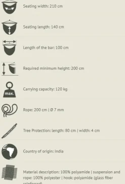 Rejsehaengekojestol Inkl. Ophaeng - River