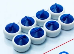 Shuffleboard & Curlingsten - Bla + Rod, 8 Stk