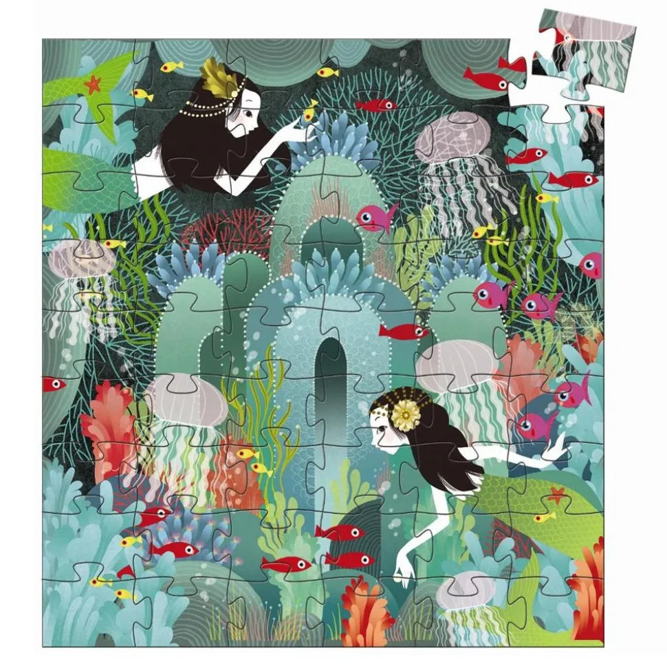 Silhuetpuslespil Med 54 Brikker -Havfrue