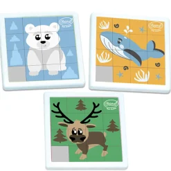 Skubbe Puslespil Med Dyr (Ass.), 1 Stk