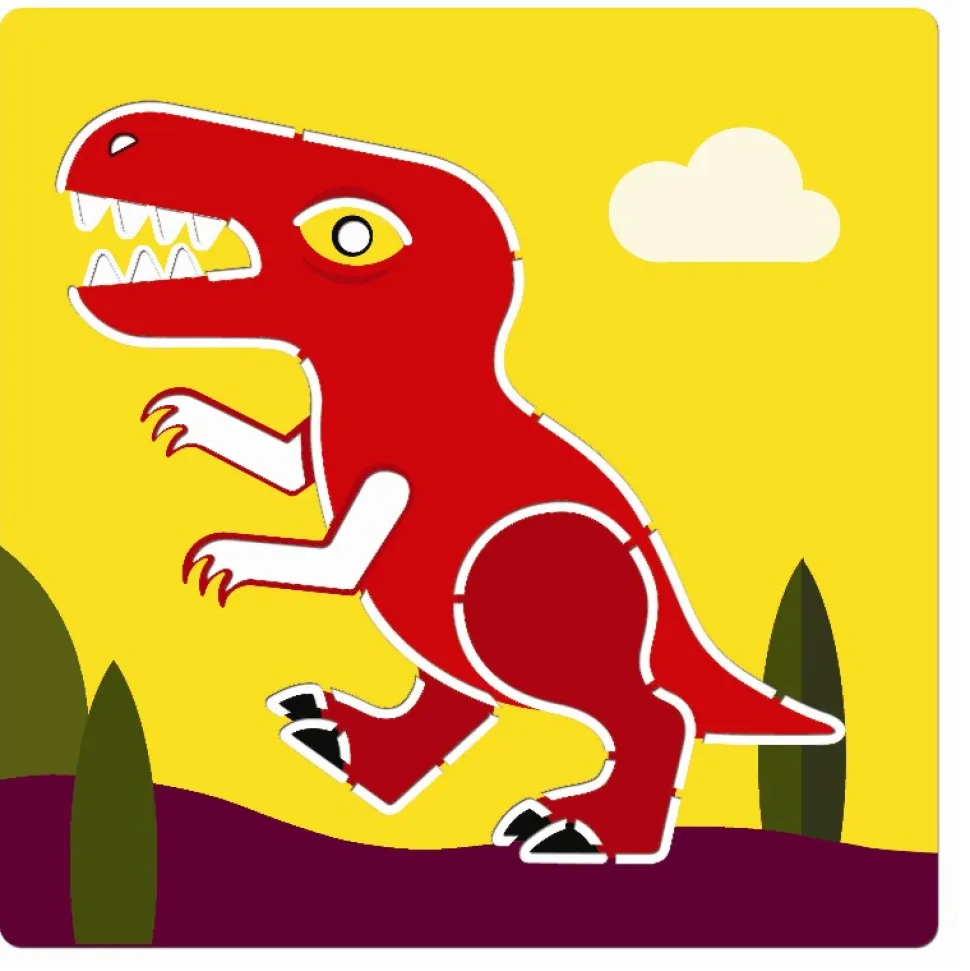 Tegneskabeloner - Dinosaurer, 5 Stk