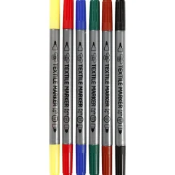 Tekstiltusser - Basisfarver, 6 Stk